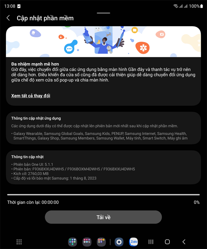 Bản cập nhật One UI 5.1.1 dành cho Galaxy Z Fold4 tại Việt Nam