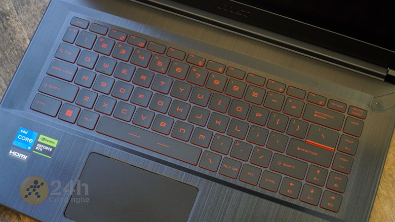 MSI GF63 12UC sử dụng bàn phím layout 67% rất dễ thao tác