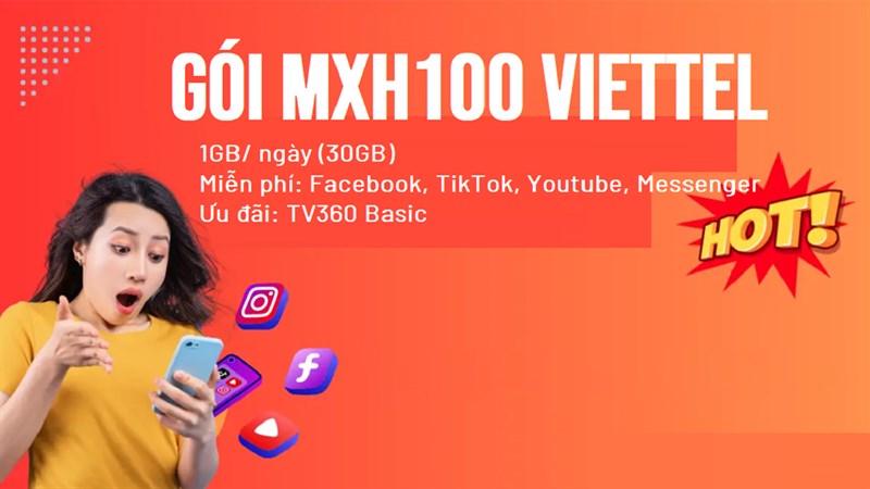 Cách đăng ký gói cước mạng xã hội Viettel