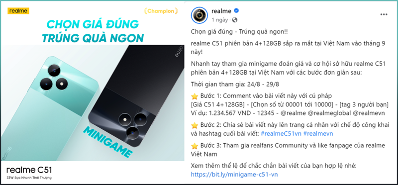 realme xác nhận realme C51 sẽ ra mắt tại Việt Nam vào tháng 9/2023