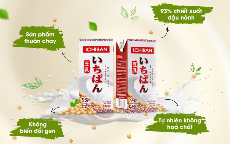 Sữa đậu nành Ichiban mang hương vị ngọt dịu và chứa nhiều dưỡng chất thiết yếu