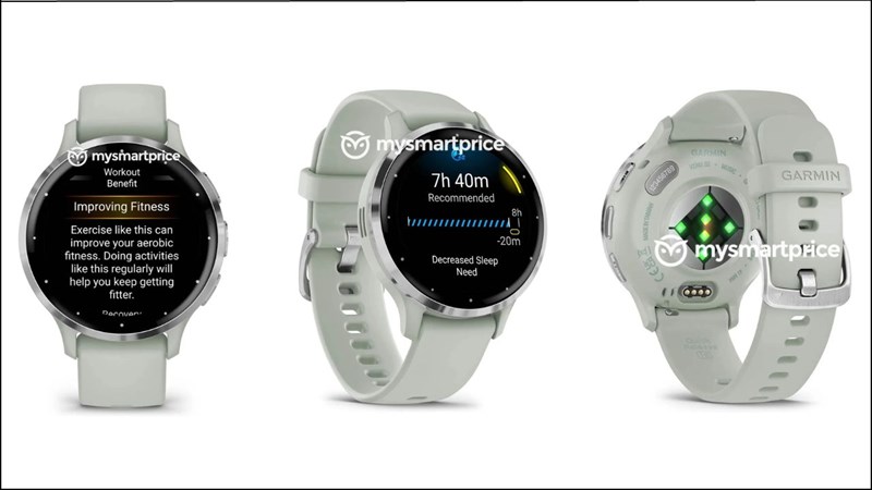 Garmin Venu 3S bản màu Passivated cùng dây đeo Sage Gray Strap