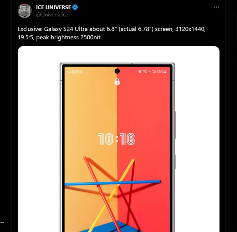 Bài viết của Ice Universe trên X (Twitter)