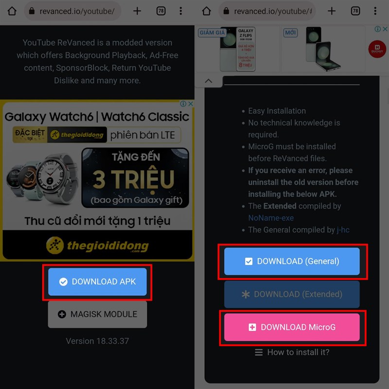 Hướng dẫn cách tải YouTube ReVanced 18.33.37