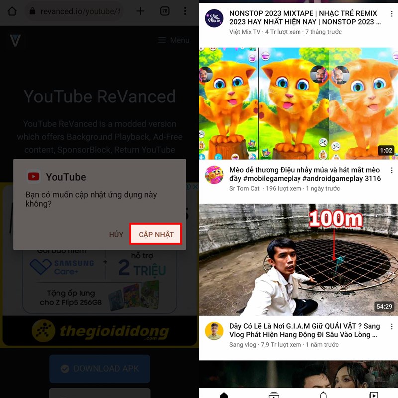 Hướng dẫn cách tải YouTube ReVanced 18.33.37