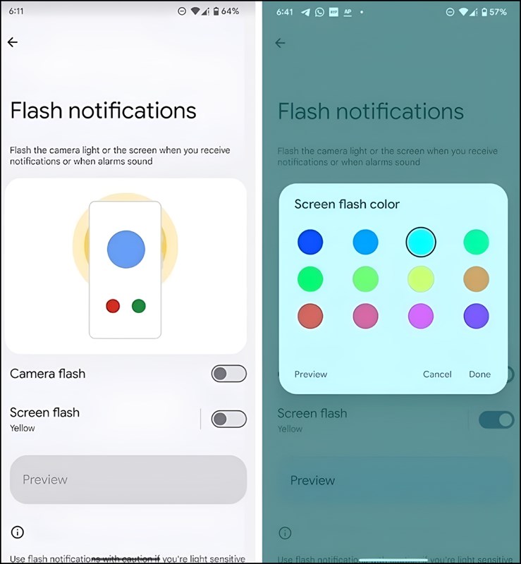 Bạn có thể thay đổi màu sắc của đèn flash màn hình Bạn có thể thay đổi màu sắc của đèn flash màn hình