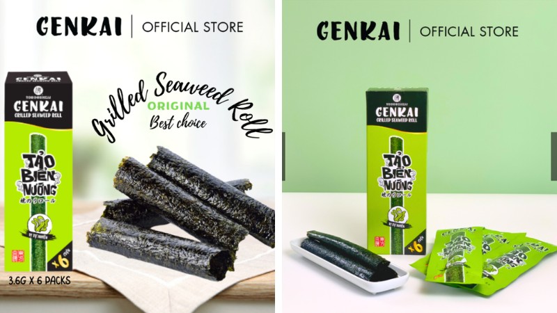 Snack rong biển nướng Genkai vị tự nhiên