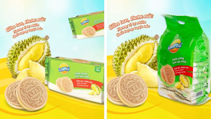 Bánh Cookies Lai Phú kem sầu riêng