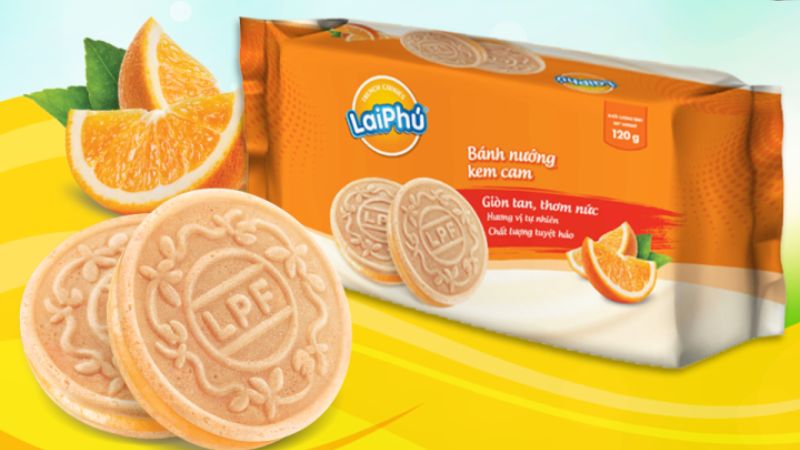 Bánh cookies Lai Phú kem cam