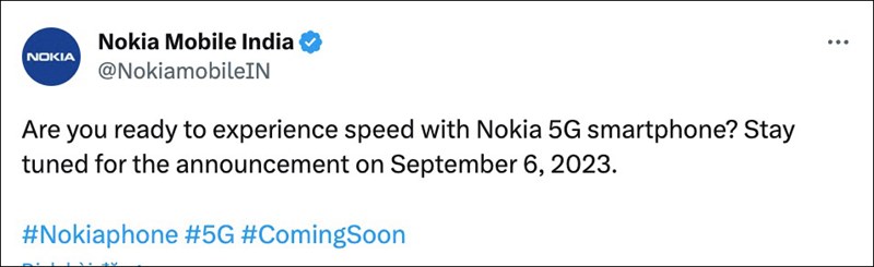 Bài đăng của Nokia India trên nền tảng X Bài đăng của Nokia India trên nền tảng X