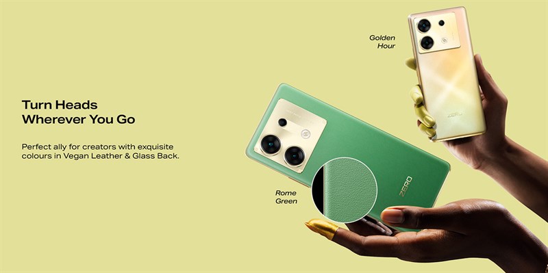 2 tuỳ chọn màu sắc với 2 chất liệu mặt lưng khác nhau của Infinix Zero 30 5G