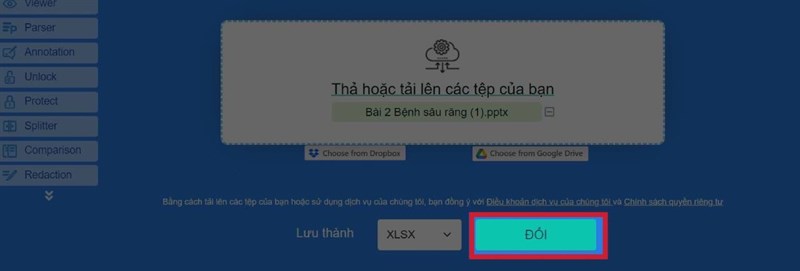 Cách chuyển file PowerPoint sang file Exel 
