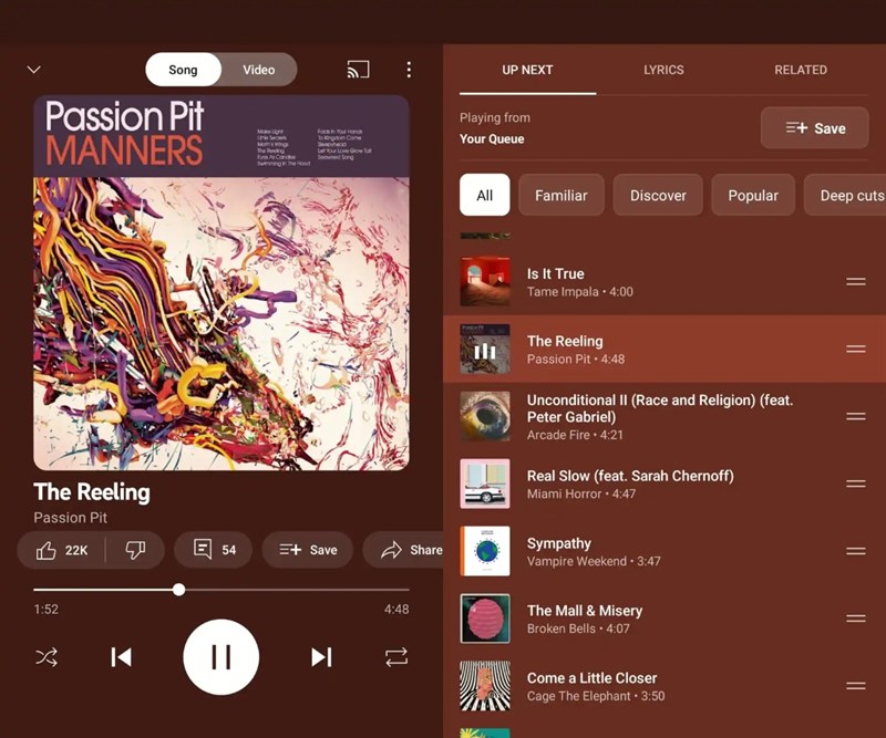 Các bạn thích thiết kế mới của YouTube Music không? Các bạn thích thiết kế mới của YouTube Music không?