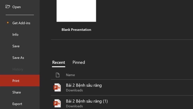 Cách in file PowerPoint mà không bị mất chữ