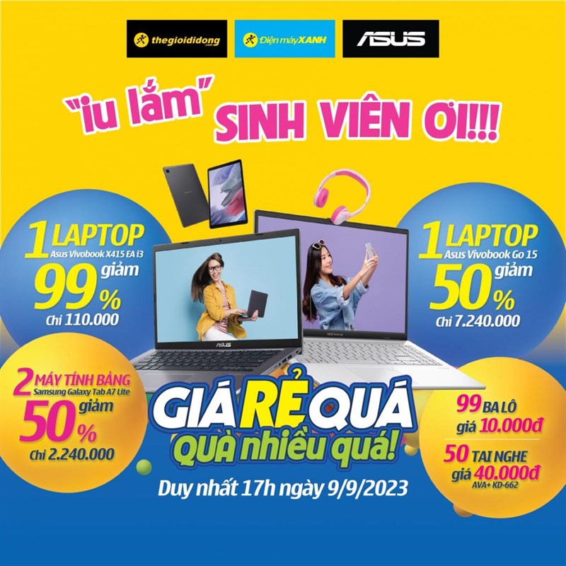 Ngày hội sắm Laptop GIÁ RẺ QUÁ quay trở lại, thêm hàng ngàn sản phẩm giá cực 'iu' Ngày hội sắm Laptop GIÁ RẺ QUÁ quay trở lại, thêm hàng ngàn sản phẩm giá cực 'iu'