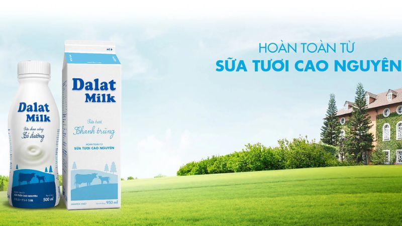 100% sữa tươi cao nguyên Lâm Đồng