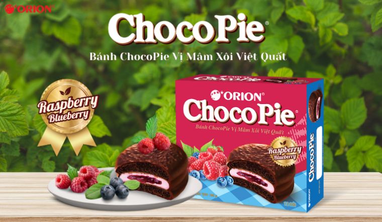 Thử ngay bánh Chocopie vị mâm xôi việt quất mới từ Orion