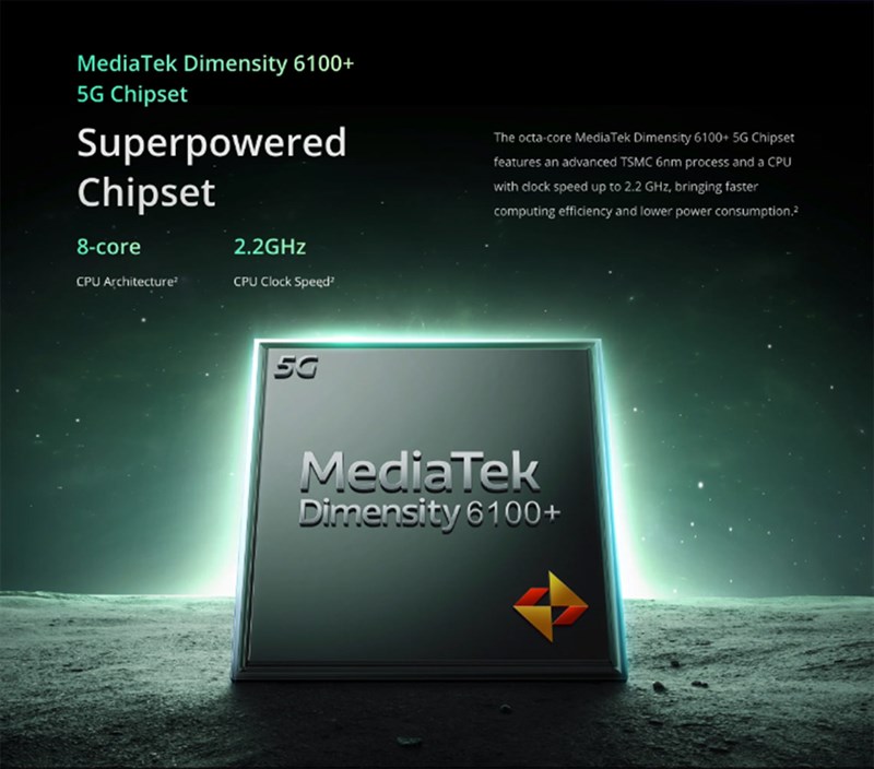 realme Narzo 60x được trang bị bộ vi xử lý Dimensity 6100+ realme Narzo 60x 5G được trang bị bộ vi xử lý Dimensity 6100+