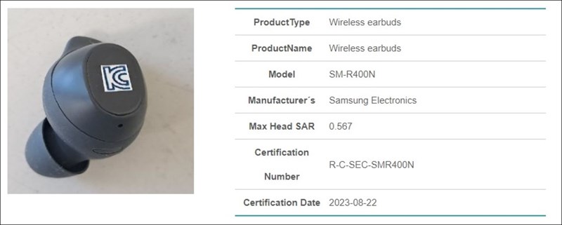 Chiếc tai nghe Samsung chưa rõ tên trên trang chứng nhận RRA Chiếc tai nghe Samsung chưa rõ tên trên trang chứng nhận RRA