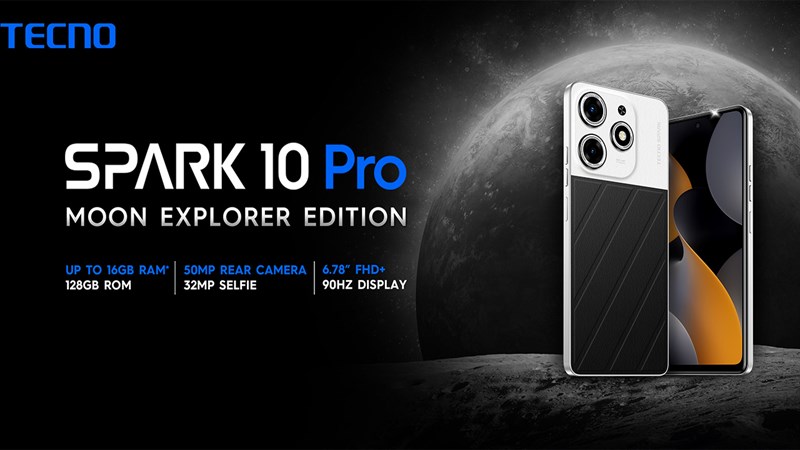 Tecno Spark 10 Pro Moon Explorer Edition chính thức ra mắt với thiết kế lạ mắt
