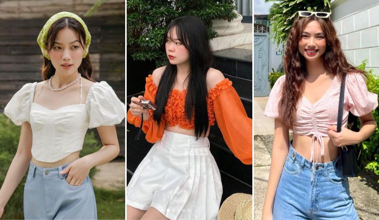 Top 7 mẫu áo croptop kiểu tay phồng cực xinh cho nữ