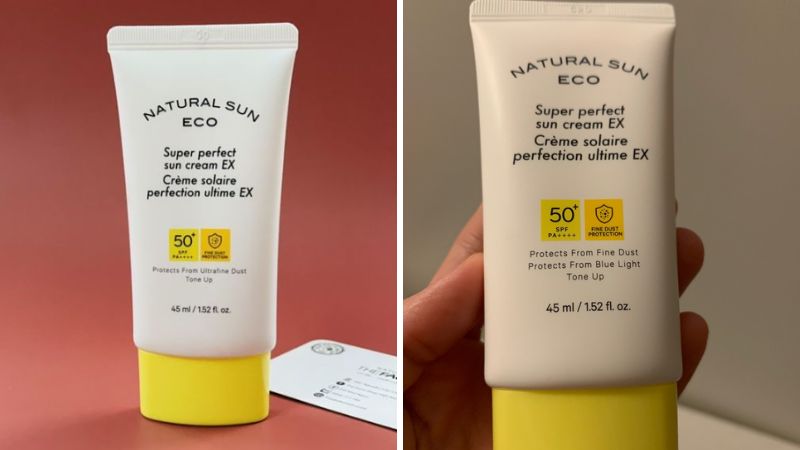 Kem Chống Nắng Chống Bụi Mịn Ánh Sáng Xanh THE FACE SHOP Natural Sun Eco Super Perfect Sun Cream Ex SPF50+ Pa++++