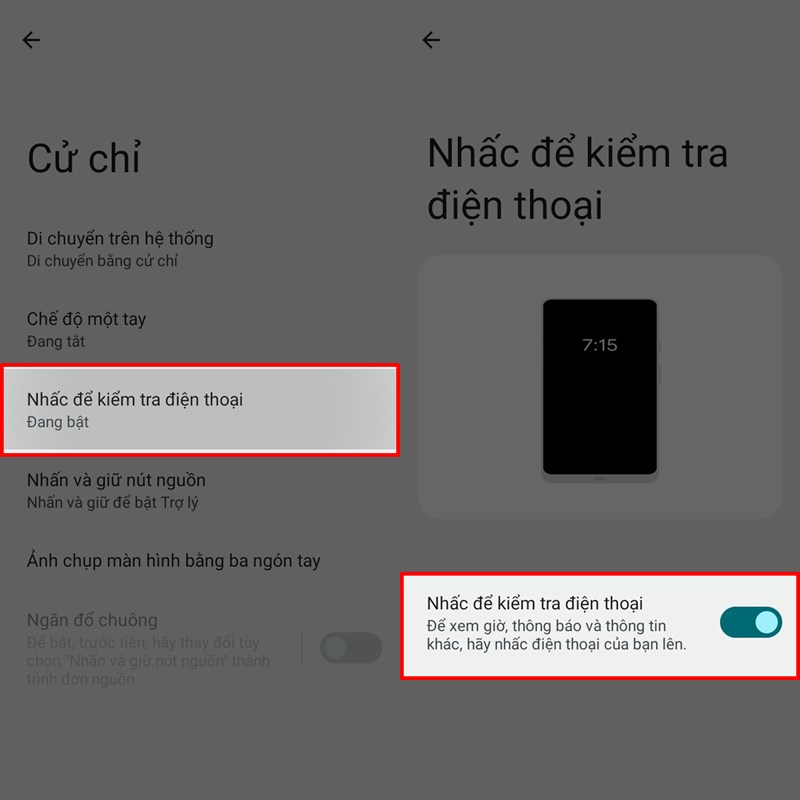 Cách bật nhấc điện thoại đánh thức màn hình trên realme C51
