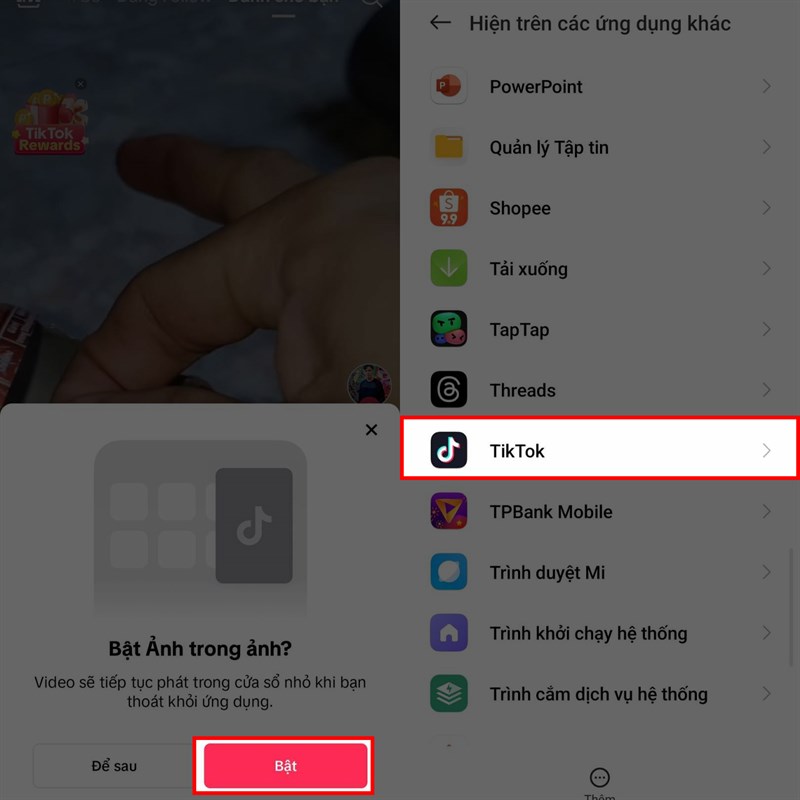 Hướng dẫn cách bật Picture in Picture TikTok
