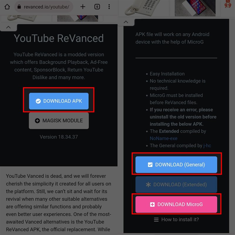 cách tải YouTube ReVanced 18.34.37