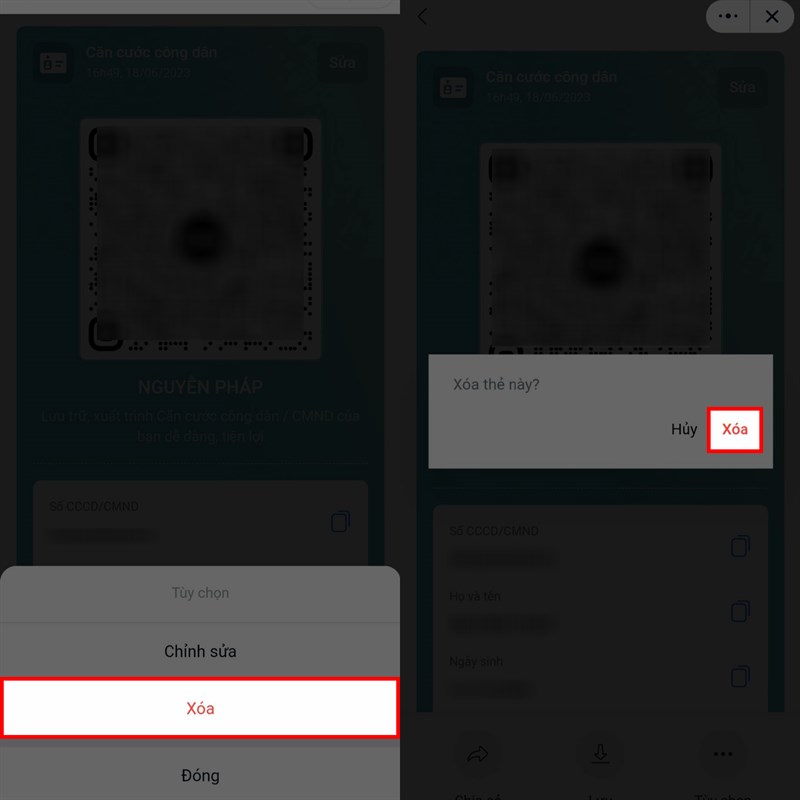 Cách xóa mã QR trên Ví QR Zalo