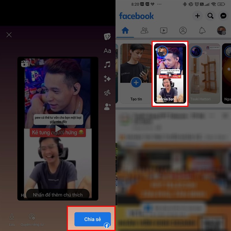 Cách chia sẻ Reels lên story Facebook