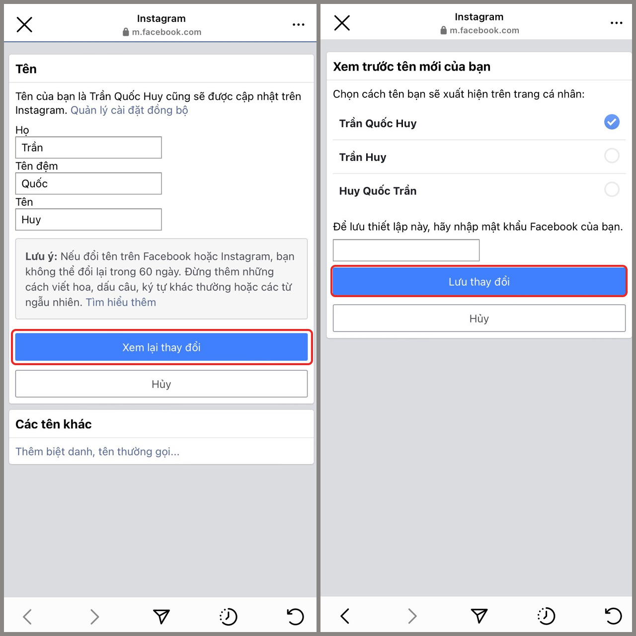 Cách đổi tên Instagram