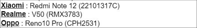 Mã RMX3783 trên cơ sở IMEI được cho là của realme V50