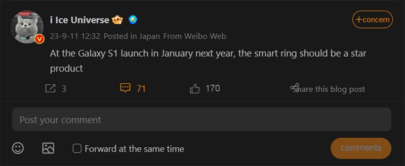 Thông tin bởi Ice Univer tiết lộ được đăng tải trên trang mạng xã hội Weibo