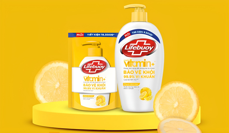 LifeBuoy vitamin+ hương chanh mới, loại bỏ mùi hôi tanh x10 lần