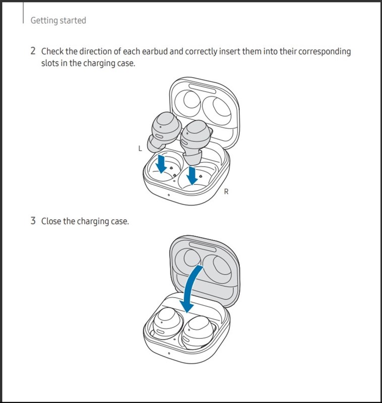 Hướng dẫn sử dụng của Galaxy Buds FE trên trang web của Samsung