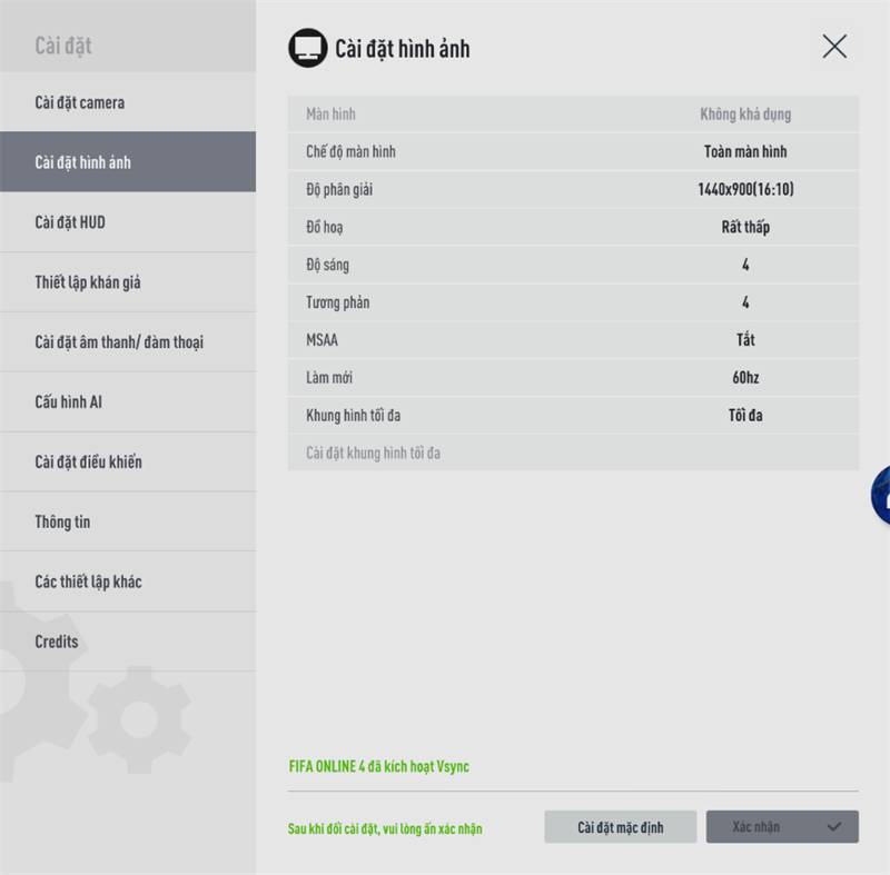 Thiết lập đồ họa FIFA Online 4 trên Lenovo Yoga 7 14IRL8