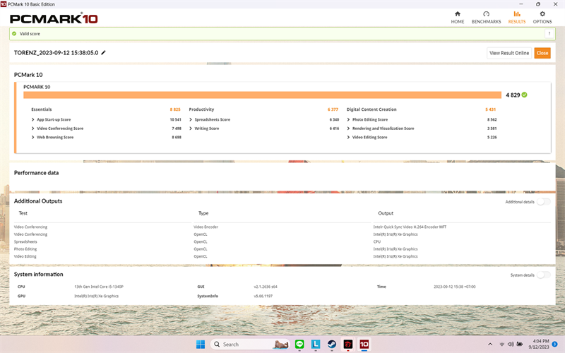 Điểm hiệu năng của Lenovo Yoga 7 14IRL8 được chấm bởi PCMark 10