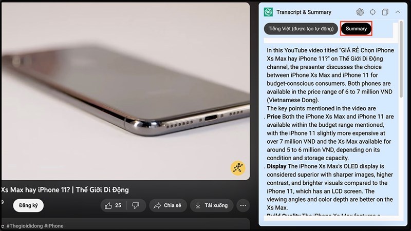 Cách tóm tắt nội dung video trên YouTube với ChatGPT