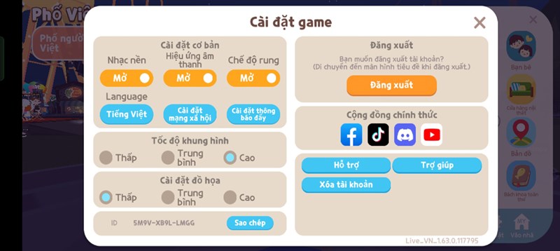 Thiết lập đồ họa Play Together mà mình áp dụng trên OPPO A38 Thiết lập đồ họa Play Together mà mình áp dụng trên OPPO A38