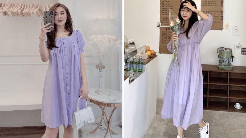 Order có ảnh thật] Bộ áo kèm váy yếm suông hoa nhí tông tím pastel, style  ulzzang Hàn Quốc 🌻 Panny Boutique 🌻 | Shopee Việt Nam