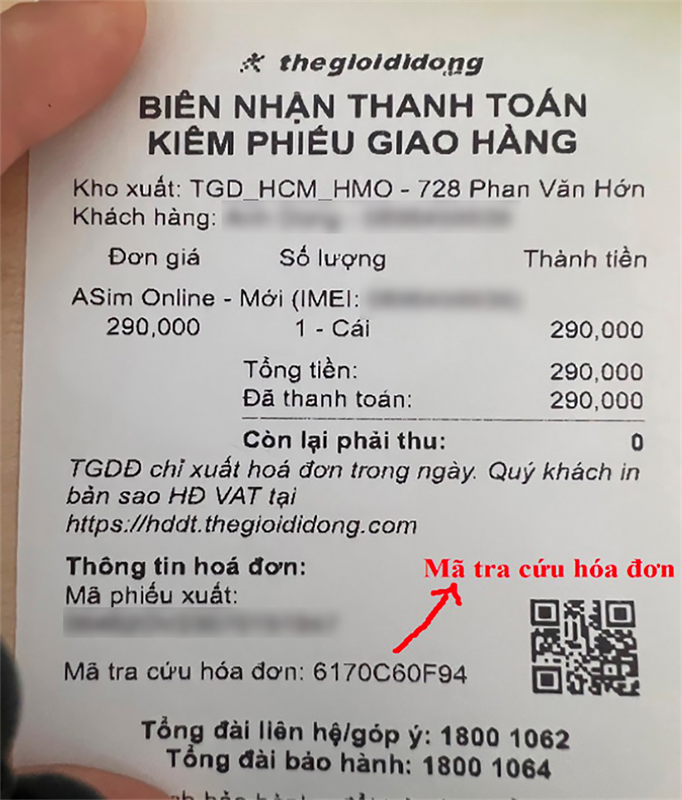 Mã tra cứu hóa đơn Mã tra cứu hóa đơn