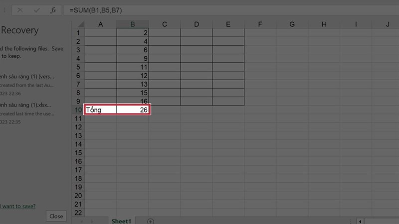 Cách tính tổng các ô không liền nhau trong Excel Cách tính tổng các ô không liền nhau trong Excel