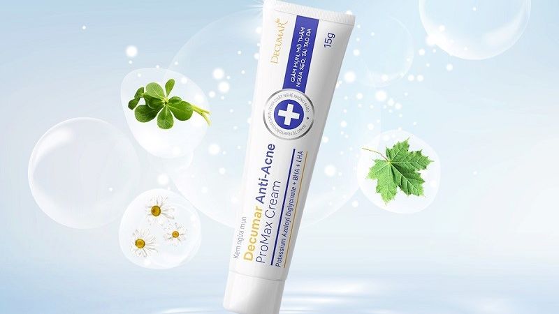 Về bao bì, thiết kế của kem trị mụn Decumar Promax Anti-Acne Cream