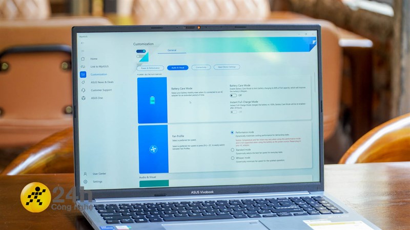 Mình đã đặt ASUS VivoBook 16 X1605VA ở chế độ hiệu năng cao nhất để chấm điểm.