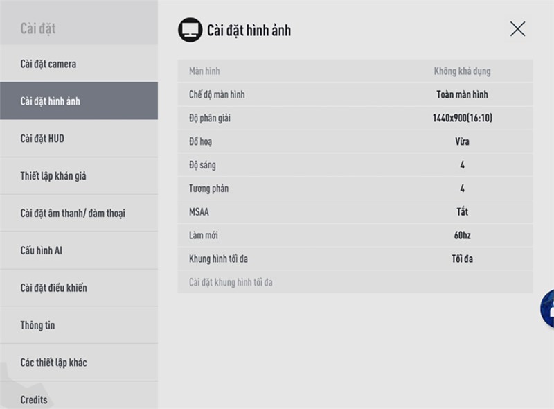 Thiết lập đồ họa FC Online mà mình áp dụng trên ASUS Vivobook 16 X1605VA