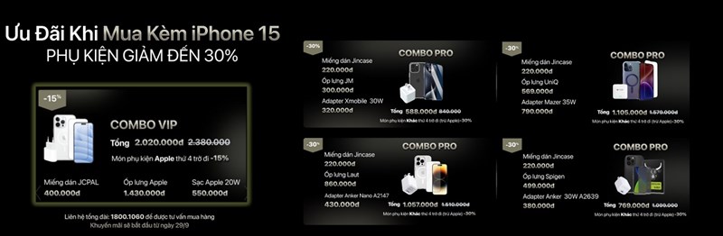 ƯU ĐÃI KHI MUA KÈM IPHONE 15