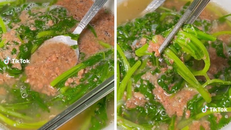 Water Spinach Soup with Pate
