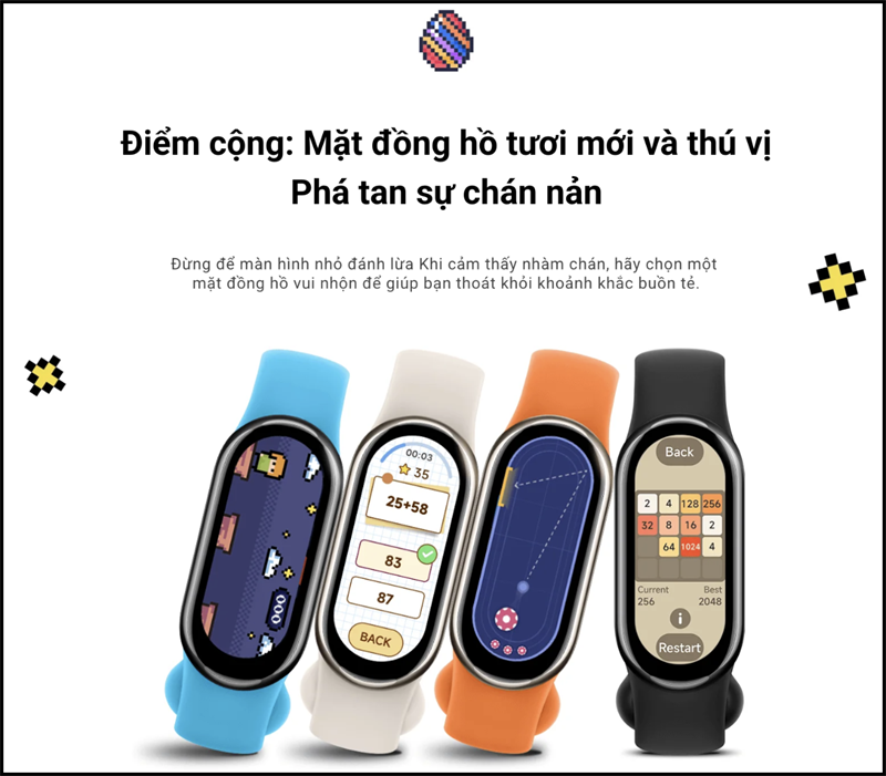 Bạn cũng có thể chơi game trên Xiaomi Smart Band 8 nữa đấy!