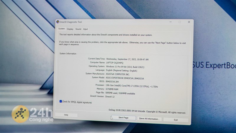 ASUS ExpertBook B9 OLED 2023 còn được trang bị bộ cấu hình mạnh mẽ